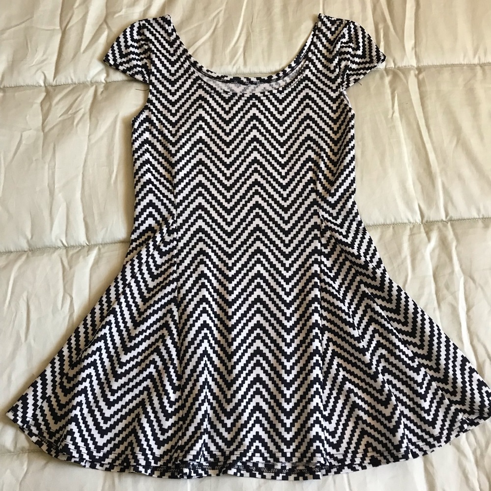 black and white dress